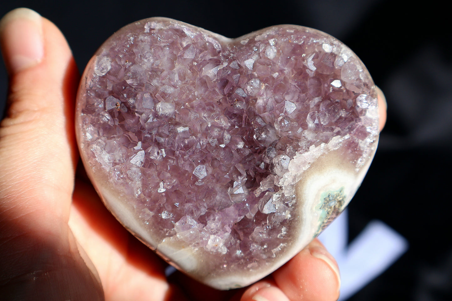 Corazón de racimo de estalactitas de amatista U