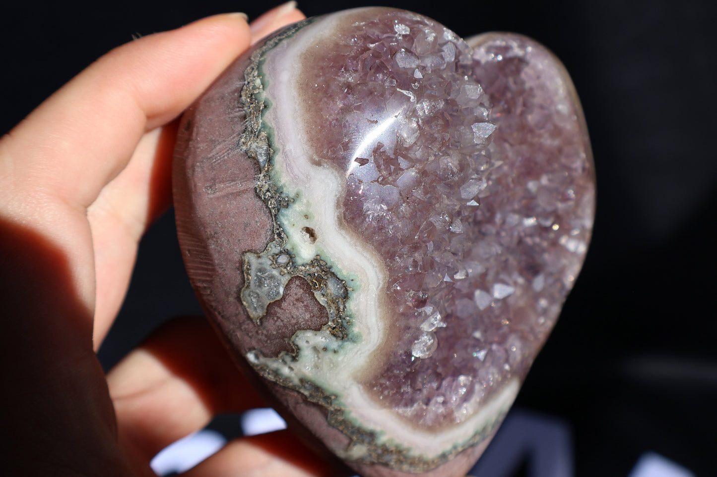 Corazón de Estalactita de Amatista AA