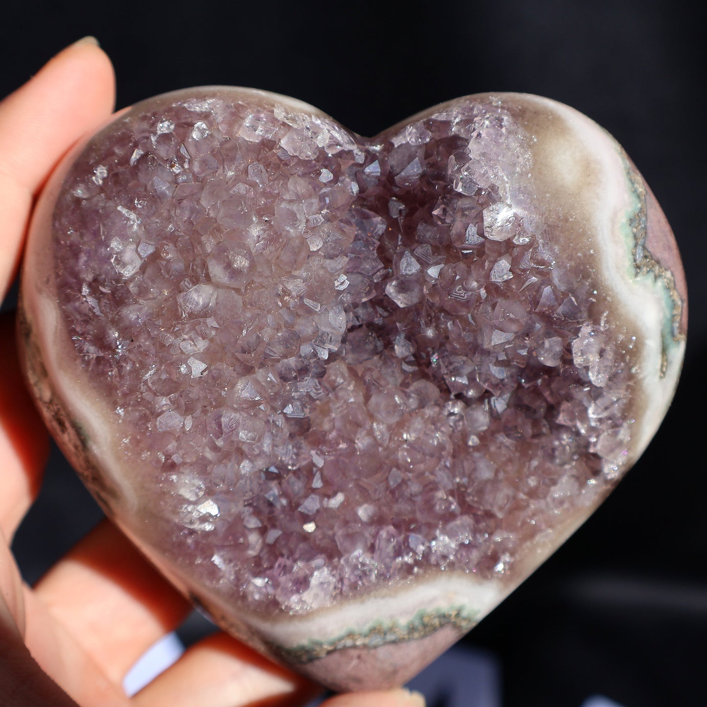 Corazón de Estalactita de Amatista AA