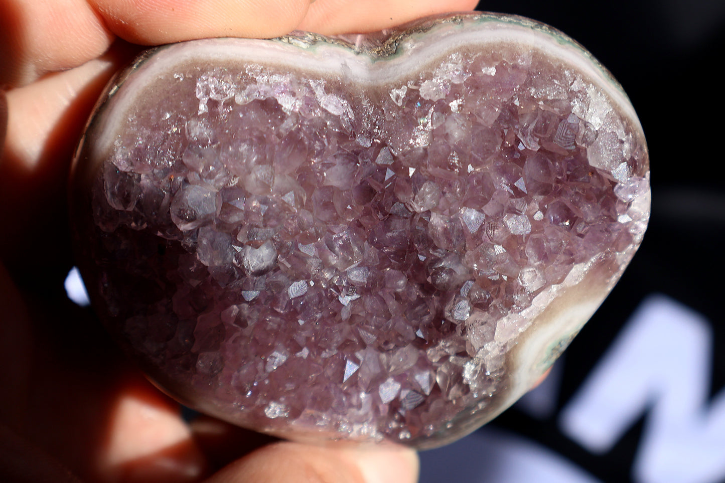 Corazón de racimo de estalactitas de amatista U