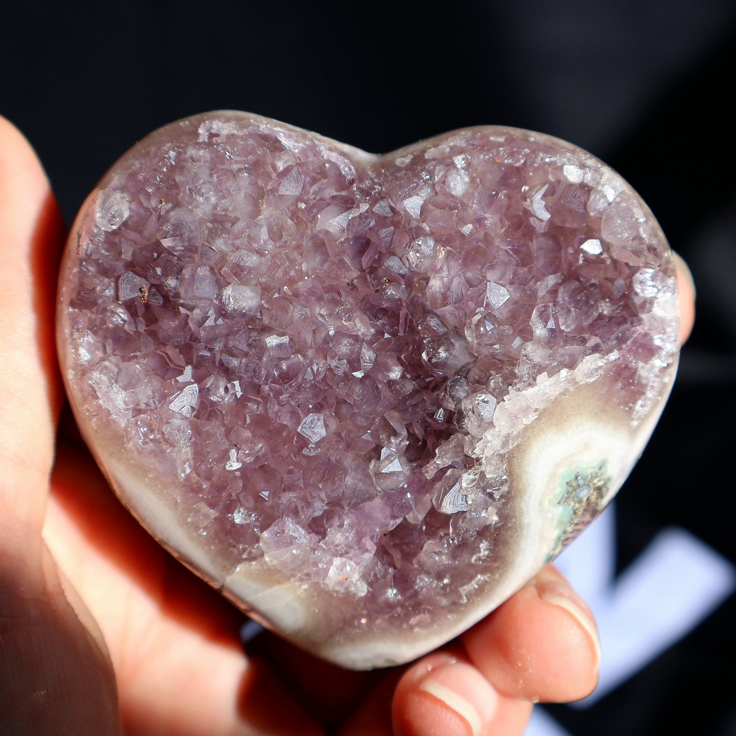 Corazón de racimo de estalactitas de amatista U