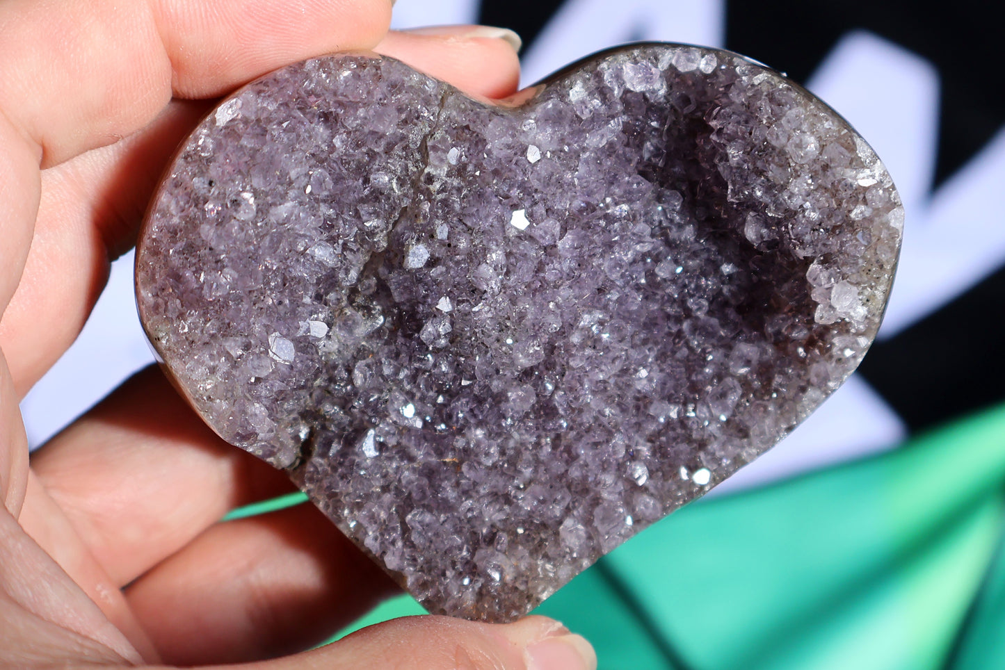 Corazón de drusa de amatista P