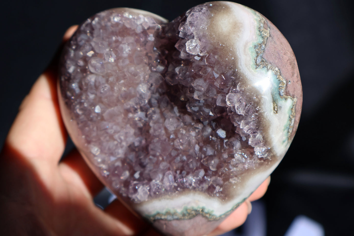 Corazón de Estalactita de Amatista AA
